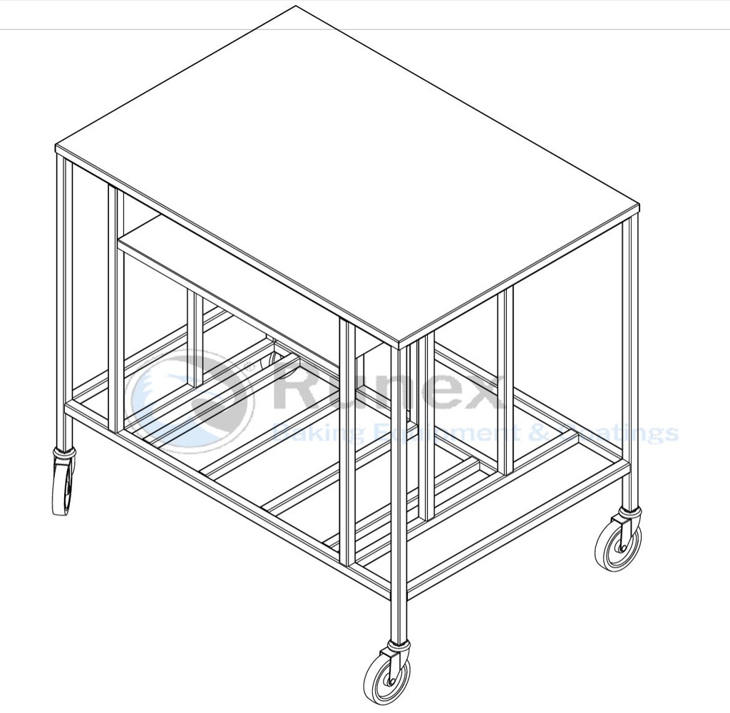 BORDVOGN 100x70cm Hylle for bakepapir Rom for oppbevaring av plater