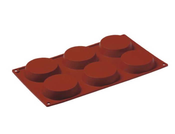 SILICONE MOULD GN1/3 ROUND 6pcs ø78mm