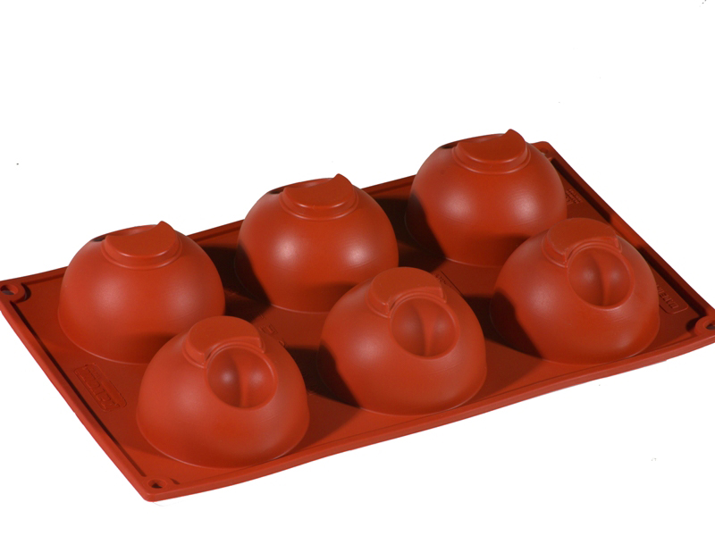 SILICONE MOULD GN1/3 HALF SPHERE 6pcs ø75mm
