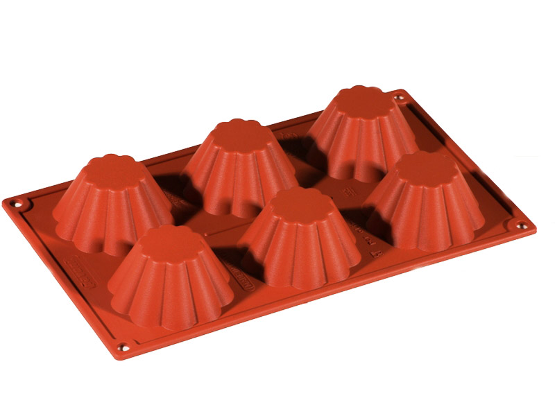 SILIKONFORM GN1/3 CANELÉ BRIOCHE 6st ø79mm 