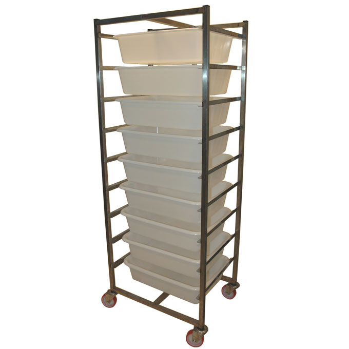 INGREDIENT TROLLEY with 9x25L Plastic bins