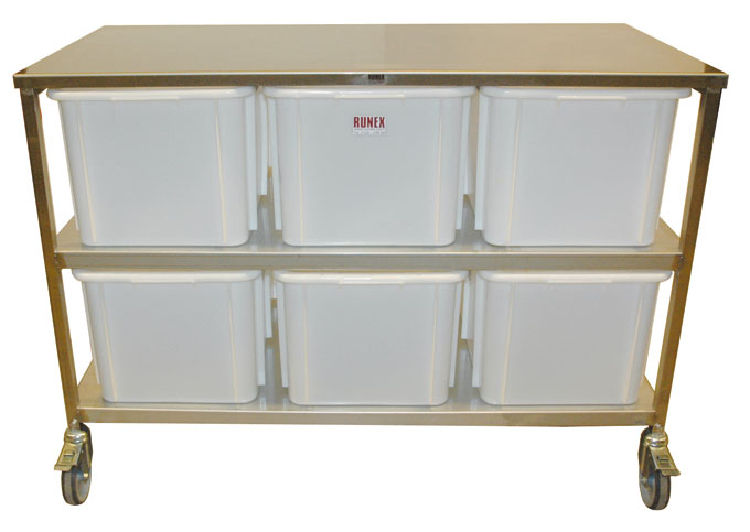 INGREDIENT WEIGHING STATION Plastic bins 6x60L 