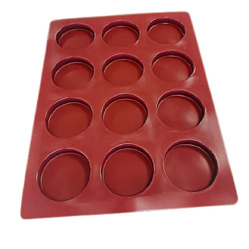 SILIKONEMÅTTE 40x30 RUND 12stk ø77mm 