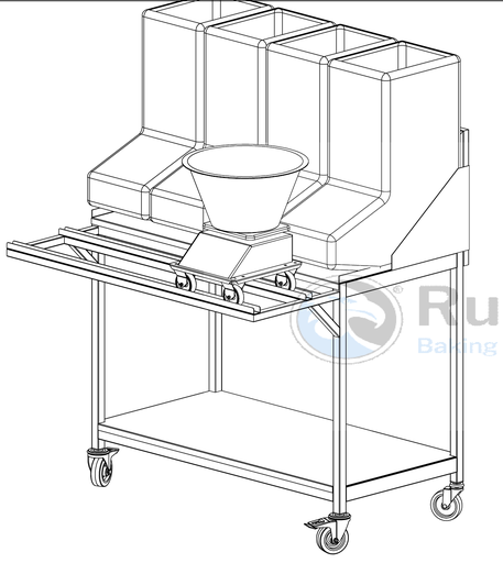 [TTRX-24145] INGREDIENSBORD VEIEBORD med flyttbar hylle til vekt