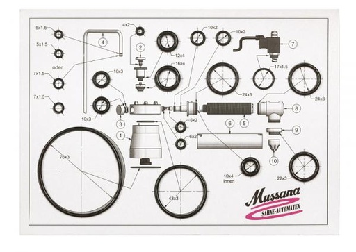 [MU-10015000] SEAL SET Complete Mussana O-rings 