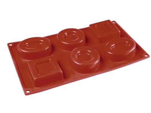 [PI-FR070] SILICONE MOULD GN1/3 MIX SAVARIN 6pcs 80mm