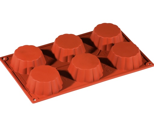 [PI-FR027] SILIKONFORM GN1/3 CANELÉ BRIOCHE 6st ø79mm 