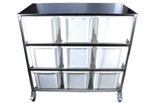 [TARX-ZTW960] VEJEBORD med plastbeholdere 9x60L Bremse