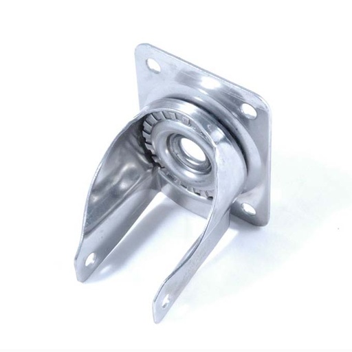 [TR-050722] HJULGAFFEL ø100mm Fæsteplade ustfrit stål 